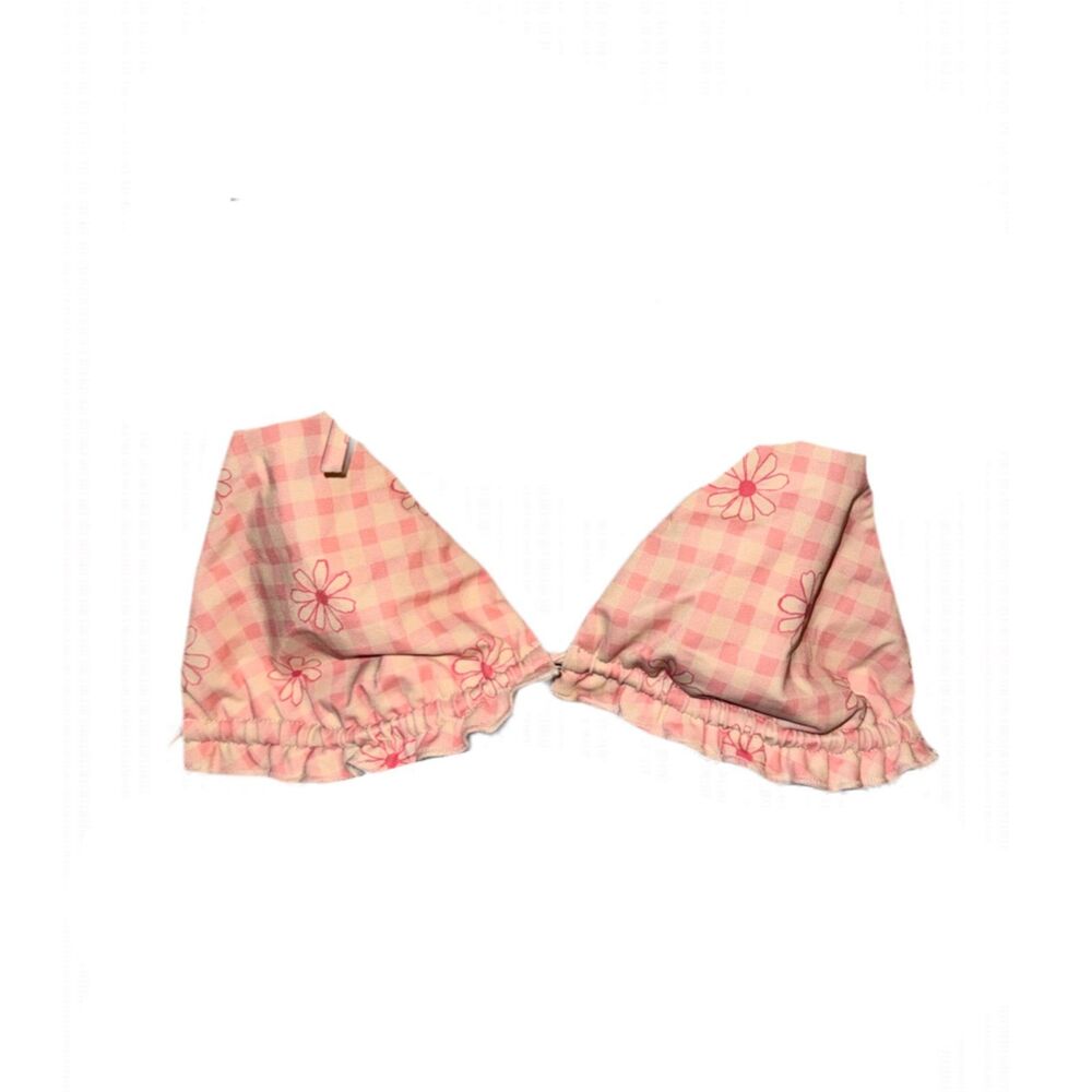 Pacsun Floral Ruffle Plaid Top S